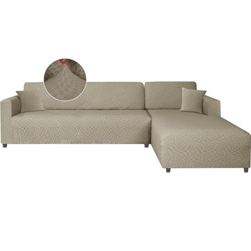 Khaki polyester geometric left - polyester,
