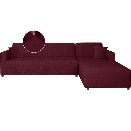 Burgundy polyester modern 3 - burgundy, 3+3